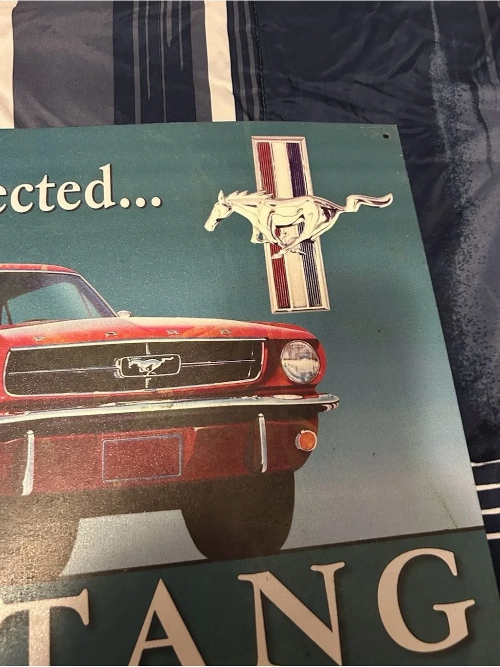 Ford Red Mustang Vintage Car Wall Art